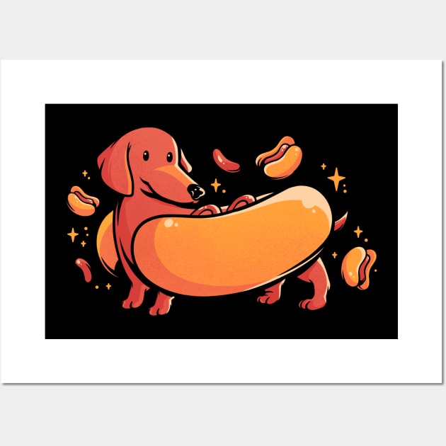 Hot Doggo - Cute Dachshund Dog Gift Wall Art by eduely